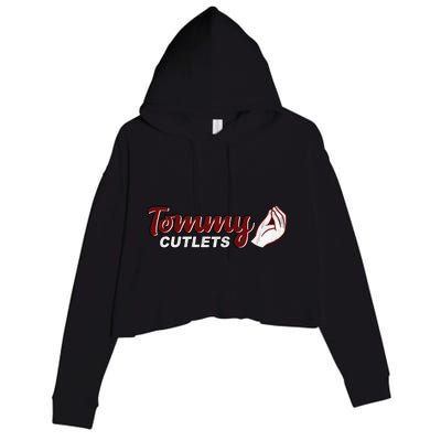 Tommy Cutlets Football Quarterback Funny Vintage Crop Fleece Hoodie