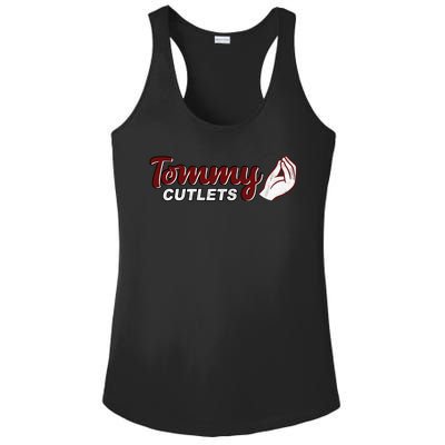 Tommy Cutlets Football Quarterback Funny Vintage Ladies PosiCharge Competitor Racerback Tank