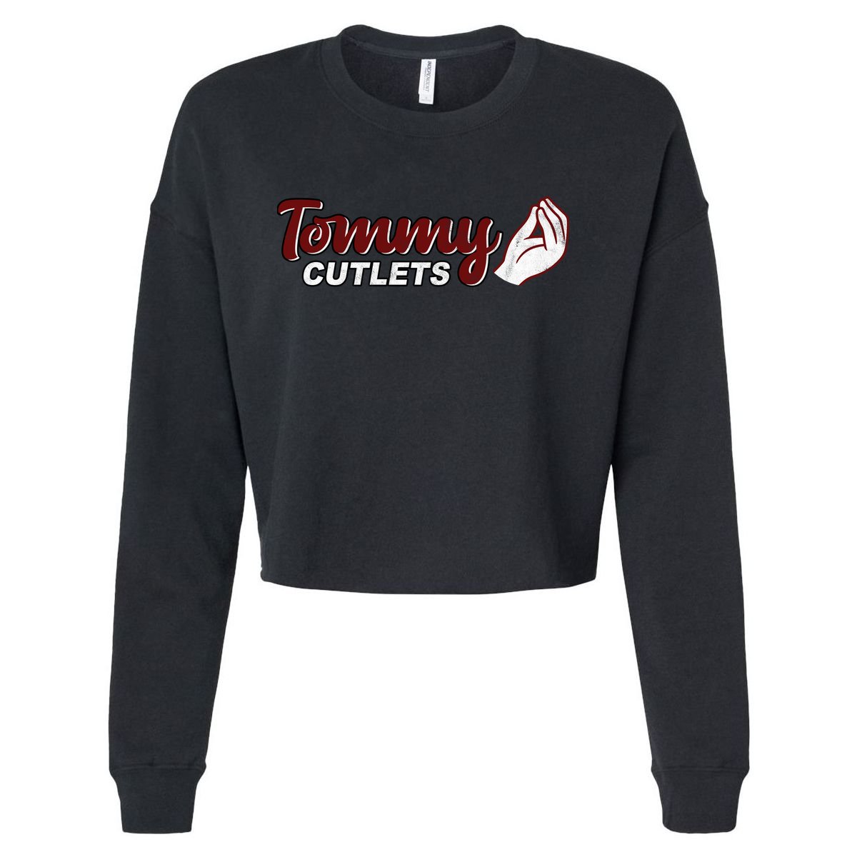 Tommy Cutlets Football Quarterback Funny Vintage Cropped Pullover Crew