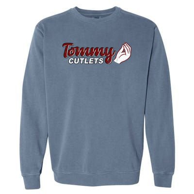 Tommy Cutlets Football Quarterback Funny Vintage Garment-Dyed Sweatshirt