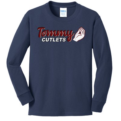 Tommy Cutlets Football Quarterback Funny Vintage Kids Long Sleeve Shirt