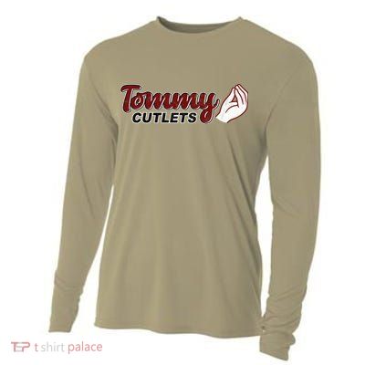 Tommy Cutlets Football Quarterback Funny Vintage Cooling Performance Long Sleeve Crew