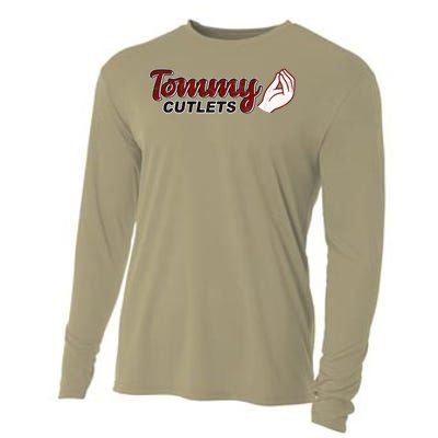 Tommy Cutlets Football Quarterback Funny Vintage Cooling Performance Long Sleeve Crew