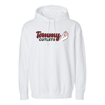 Tommy Cutlets Football Quarterback Funny Vintage Garment-Dyed Fleece Hoodie