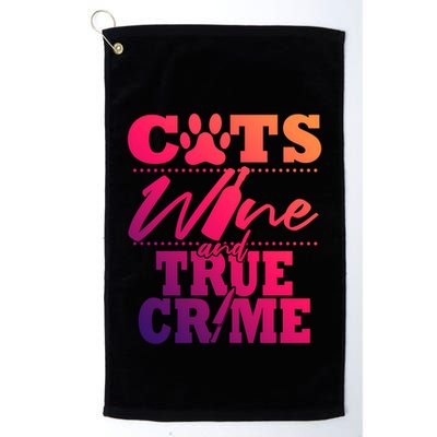 True Crime Fan Cat Mom Addict Wine Funny Gift Shows Podcasts Meaningful Gift Golf Towel