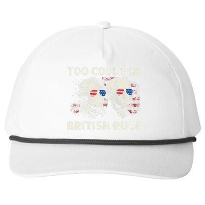 Too Cool For British Rule Funny 4th July George Washington Snapback Five-Panel Rope Hat