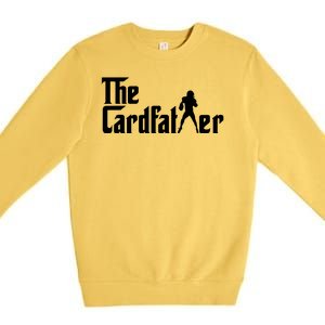 The Cardfather Funny Football Card Collector Trading Cards Premium Crewneck Sweatshirt