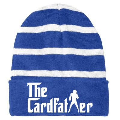 The Cardfather Funny Football Card Collector Trading Cards Striped Beanie with Solid Band