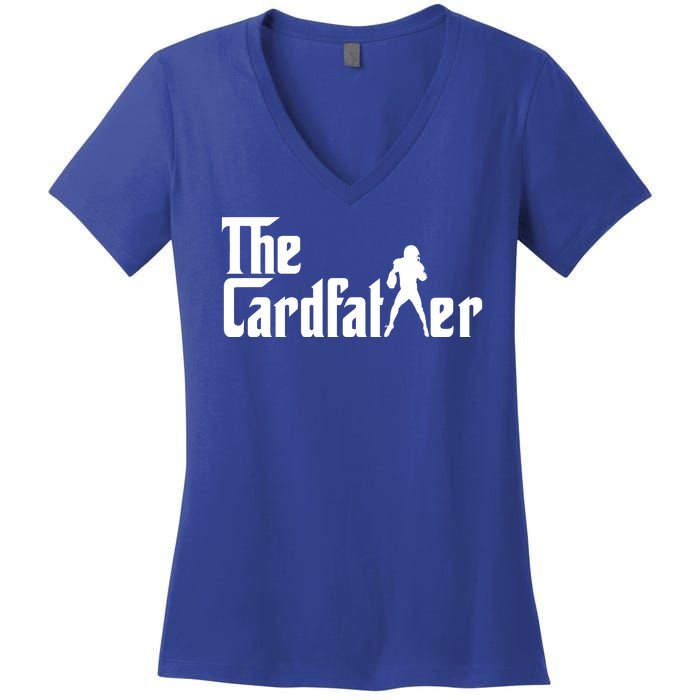 The Cardfather Funny Football Card Collector Trading Cards Women's V-Neck T-Shirt