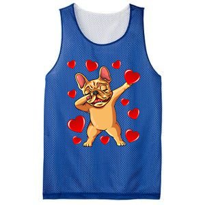 The Cream French Bulldog Dabbing Heart Valentines Day Gift Funny Gift Mesh Reversible Basketball Jersey Tank