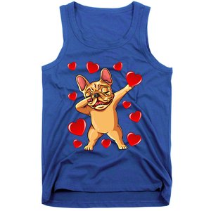 The Cream French Bulldog Dabbing Heart Valentines Day Gift Funny Gift Tank Top