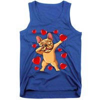 The Cream French Bulldog Dabbing Heart Valentines Day Gift Funny Gift Tank Top