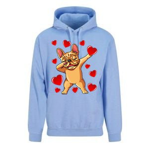 The Cream French Bulldog Dabbing Heart Valentines Day Gift Funny Gift Unisex Surf Hoodie