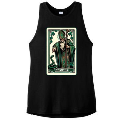 Tarot Card Funny St Patricks Day Gon Git St Patrick Ladies PosiCharge Tri-Blend Wicking Tank