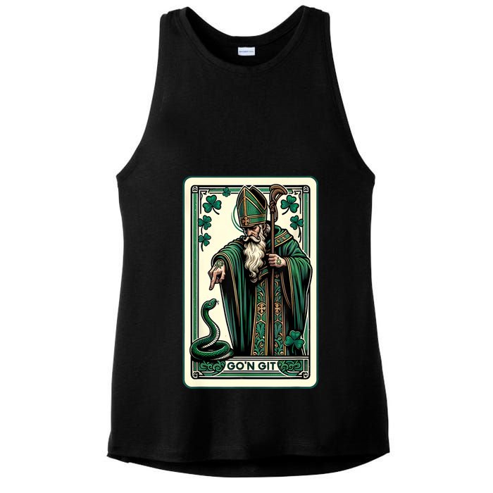 Tarot Card Funny St Patricks Day Gon Git St Patrick Ladies PosiCharge Tri-Blend Wicking Tank