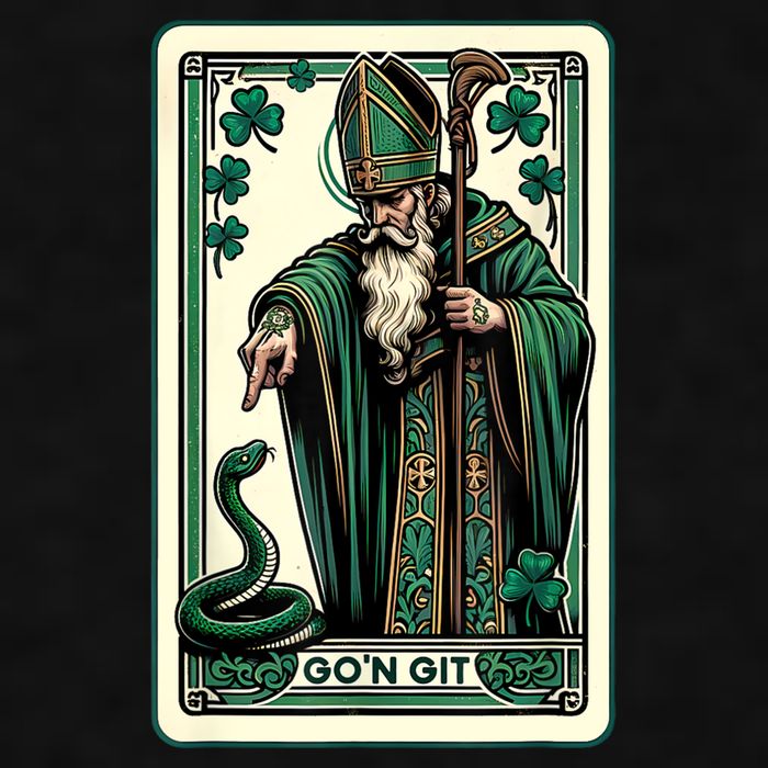 Tarot Card Funny St Patricks Day Gon Git St Patrick Ladies PosiCharge Tri-Blend Wicking Tank