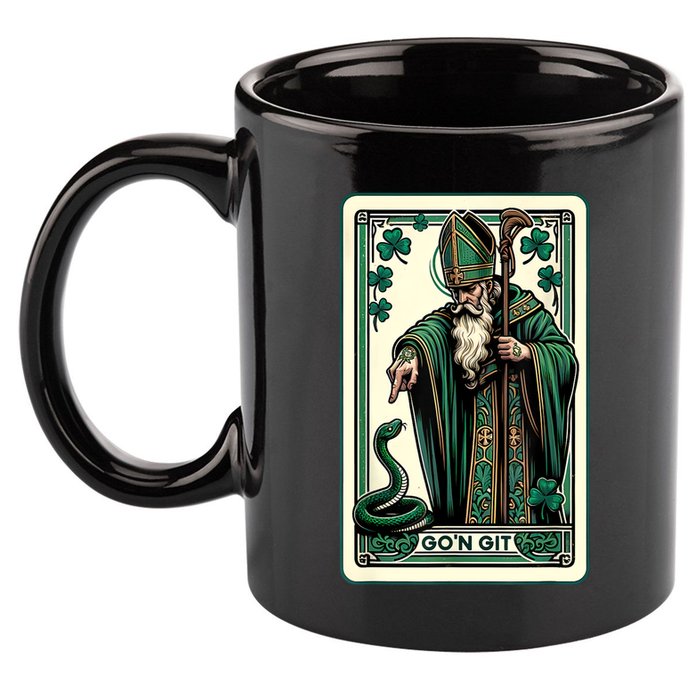 Tarot Card Funny St Patricks Day Gon Git St Patrick 11oz C Handle Ceramic Mug