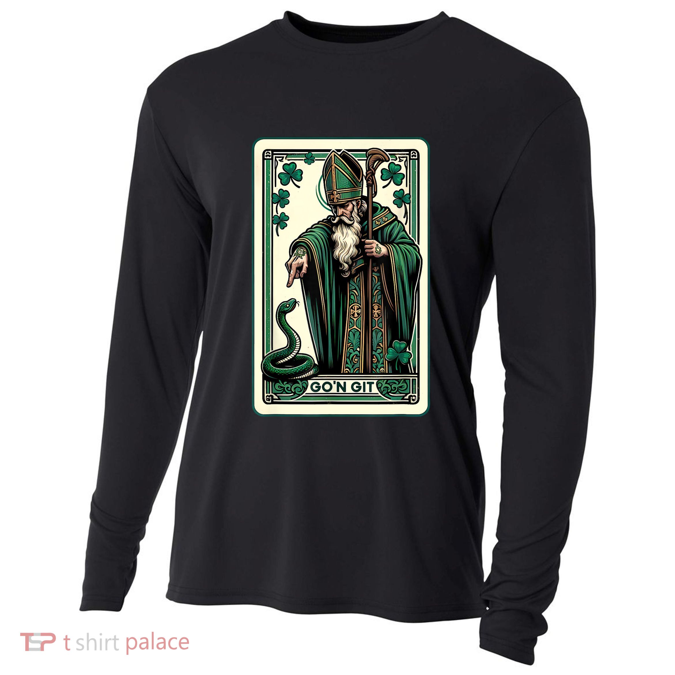 Tarot Card Funny St Patricks Day Gon Git St Patrick Cooling Performance Long Sleeve Crew