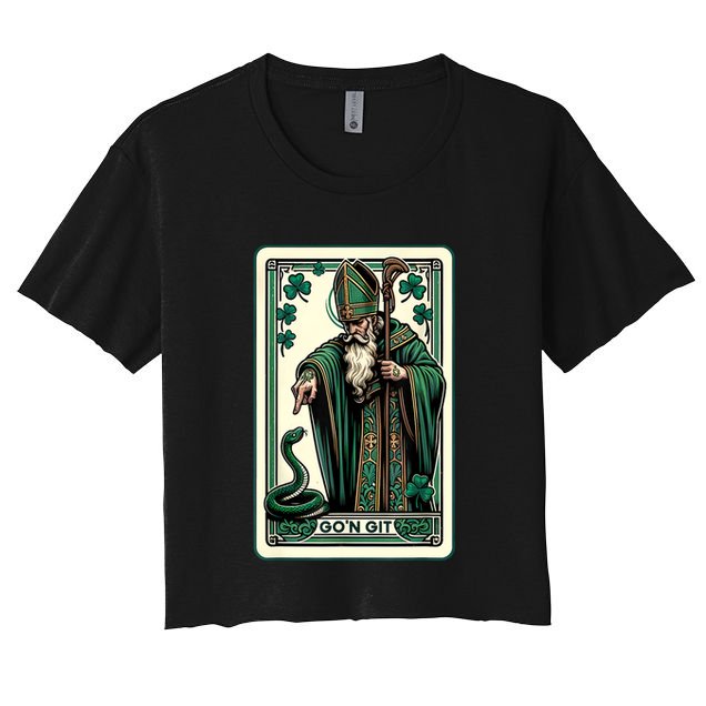 Tarot Card Funny St Patricks Day Gon Git St Patrick Crop Top