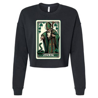 Tarot Card Funny St Patricks Day Gon Git St Patrick Cropped Pullover Crew