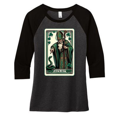 Tarot Card Funny St Patricks Day Gon Git St Patrick Women's Tri-Blend 3/4-Sleeve Raglan Shirt