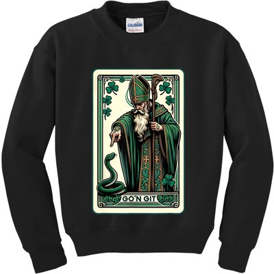 Tarot Card Funny St Patricks Day Gon Git St Patrick Kids Sweatshirt