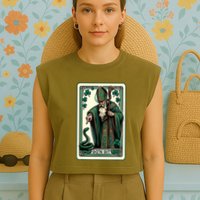 Tarot Card Funny St Patricks Day Gon Git St Patrick Garment-Dyed Women's Muscle Tee