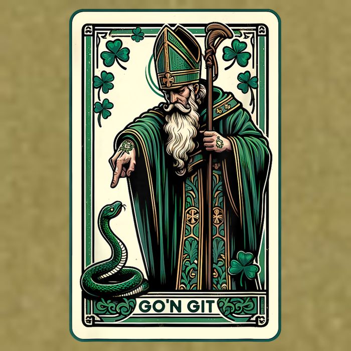 Tarot Card Funny St Patricks Day Gon Git St Patrick Garment-Dyed Women's Muscle Tee
