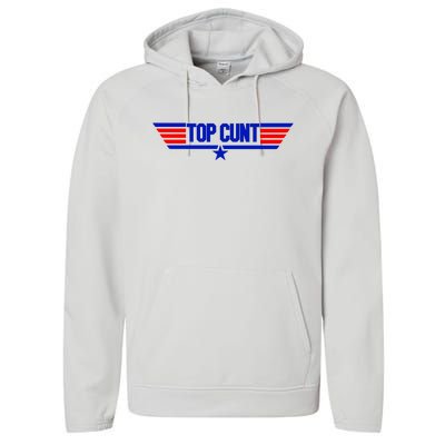 Top Cunt Funny Parody Performance Fleece Hoodie