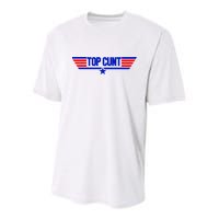 Top Cunt Funny Parody Youth Performance Sprint T-Shirt