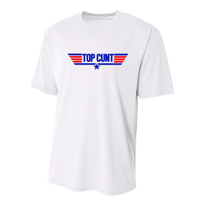 Top Cunt Funny Parody Youth Performance Sprint T-Shirt
