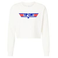 Top Cunt Funny Parody Cropped Pullover Crew