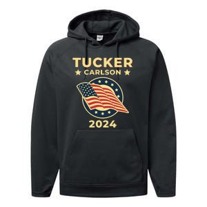 Tucker Carlson For President 2024 Performance Fleece Hoodie