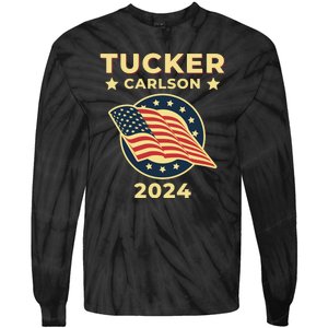 Tucker Carlson For President 2024 Tie-Dye Long Sleeve Shirt