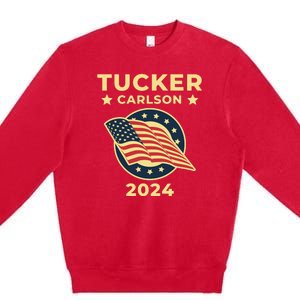 Tucker Carlson For President 2024 Premium Crewneck Sweatshirt