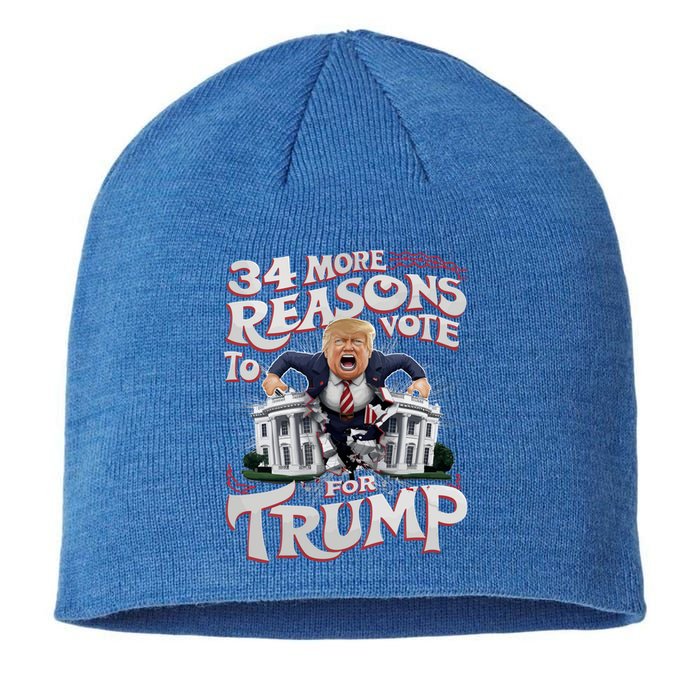 Trump Convicted Felon 34 More Reasons To Vote For Trump Gift Sustainable Beanie