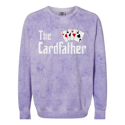 The Card Father Poker Game Cards Playing Dad FatherS Dad Colorblast Crewneck Sweatshirt