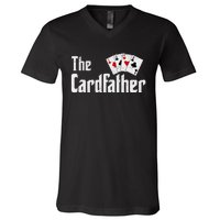 The Card Father Poker Game Cards Playing Dad FatherS Dad V-Neck T-Shirt