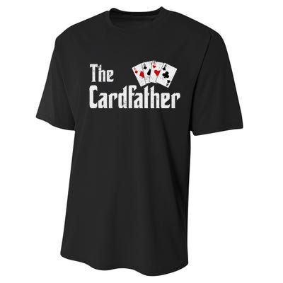 The Card Father Poker Game Cards Playing Dad FatherS Dad Performance Sprint T-Shirt