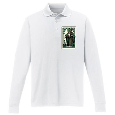 Tarot Card Funny St Patricks Day GoN Git St Patrick Performance Long Sleeve Polo