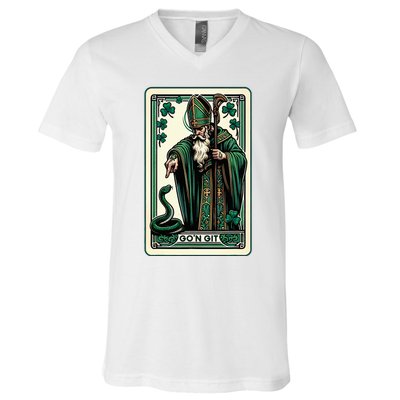 Tarot Card Funny St Patricks Day GoN Git St Patrick V-Neck T-Shirt