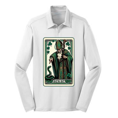 Tarot Card Funny St Patricks Day GoN Git St Patrick Silk Touch Performance Long Sleeve Polo