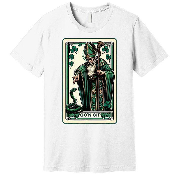 Tarot Card Funny St Patricks Day GoN Git St Patrick Premium T-Shirt