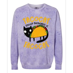 Taco Cat Funny I Love Tacos Colorblast Crewneck Sweatshirt