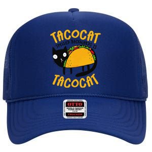 Taco Cat Funny I Love Tacos High Crown Mesh Back Trucker Hat