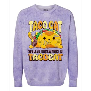 Taco Cat Funny Tacocat Cinco DeMayo Mexican Food Colorblast Crewneck Sweatshirt