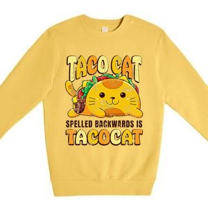 Taco Cat Funny Tacocat Cinco DeMayo Mexican Food Premium Crewneck Sweatshirt