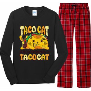 Taco Cat Funny Tacocat Cinco DeMayo Mexican Food Long Sleeve Pajama Set