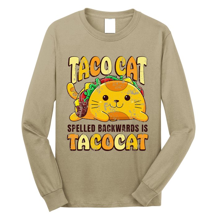 Taco Cat Funny Tacocat Cinco DeMayo Mexican Food Long Sleeve Shirt