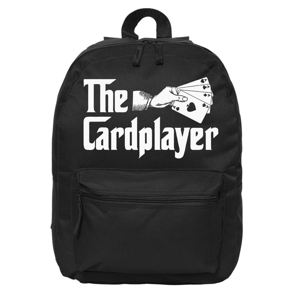 The Cardplayer Funny Poker Card Player Casino Gambler 16 in Basic Backpack